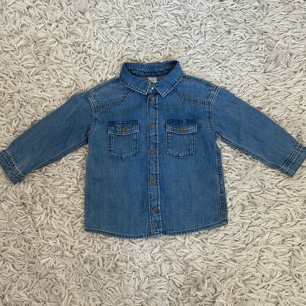H&M Toddler Blue Denim Button-Up Shirt